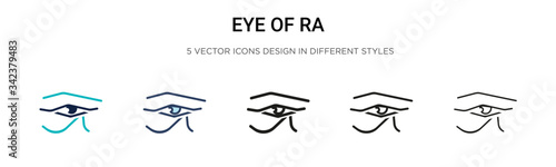 Eye of ra icon in filled, thin line, outline and stroke style. Vector illustration of two colored and black eye of ra vector icons designs can be used for mobile, ui, web