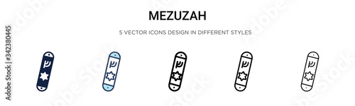 Mezuzah icon in filled, thin line, outline and stroke style. Vector illustration of two colored and black mezuzah vector icons designs can be used for mobile, ui, web