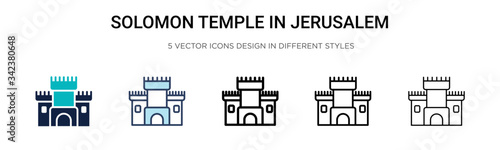 Solomon temple in jerusalem icon in filled, thin line, outline and stroke style. Vector illustration of two colored and black solomon temple in jerusalem vector icons designs can be used for mobile,