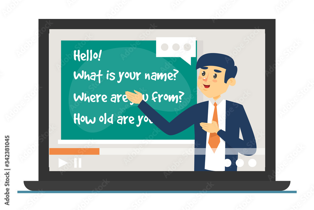 Online english courses vector isolated. Study language Online english courses vector isolated. Study language