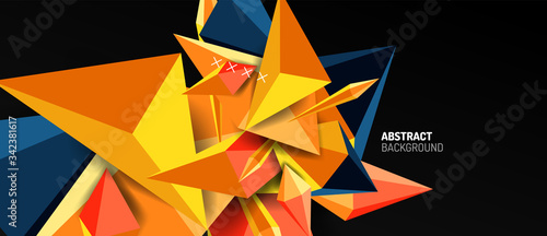 Fototapeta Naklejka Na Ścianę i Meble -  Trendy simple triangle abstract background, dynamic motion concept. Vector Illustration For Wallpaper, Banner, Background, Card, Book Illustration, landing page