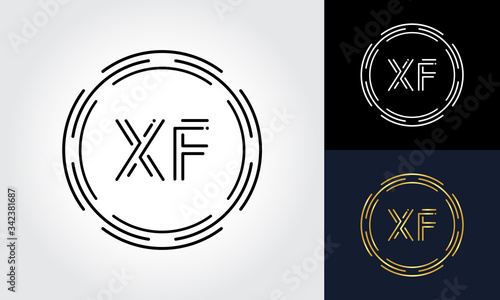 Initial XF letter Logo Design vector Template. Abstract Circle Letter XF Logo Design.