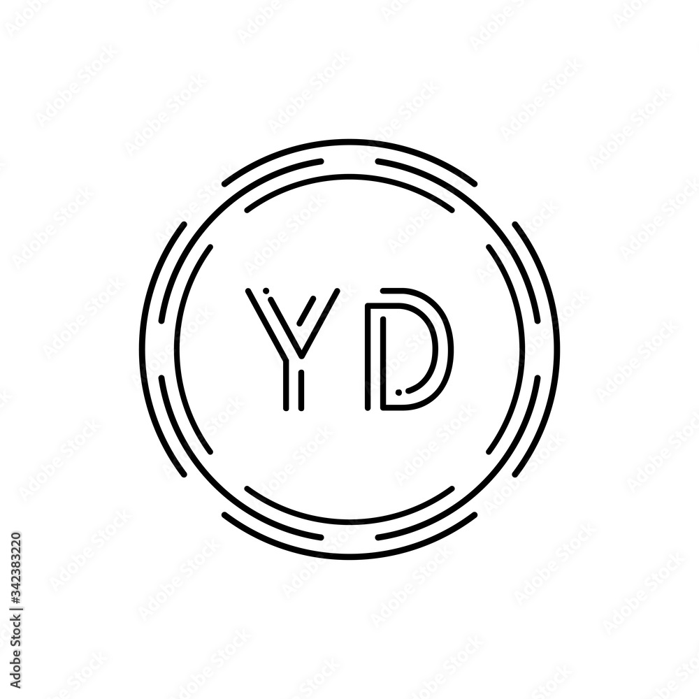 Initial YD Logo Design Vector Template. Creative Circle Letter YD Business Logo Vector Illustration Initial YD Logo Design Vector Template. Creative Circle Letter YD Business Logo Vector Illustration
