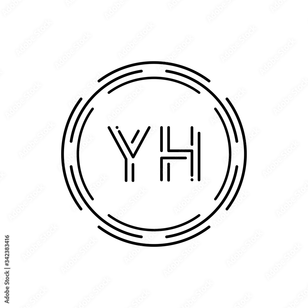 Initial YH Logo Design Vector Template. Creative Circle Letter YH Business Logo Vector Illustration Initial YH Logo Design Vector Template. Creative Circle Letter YH Business Logo Vector Illustration