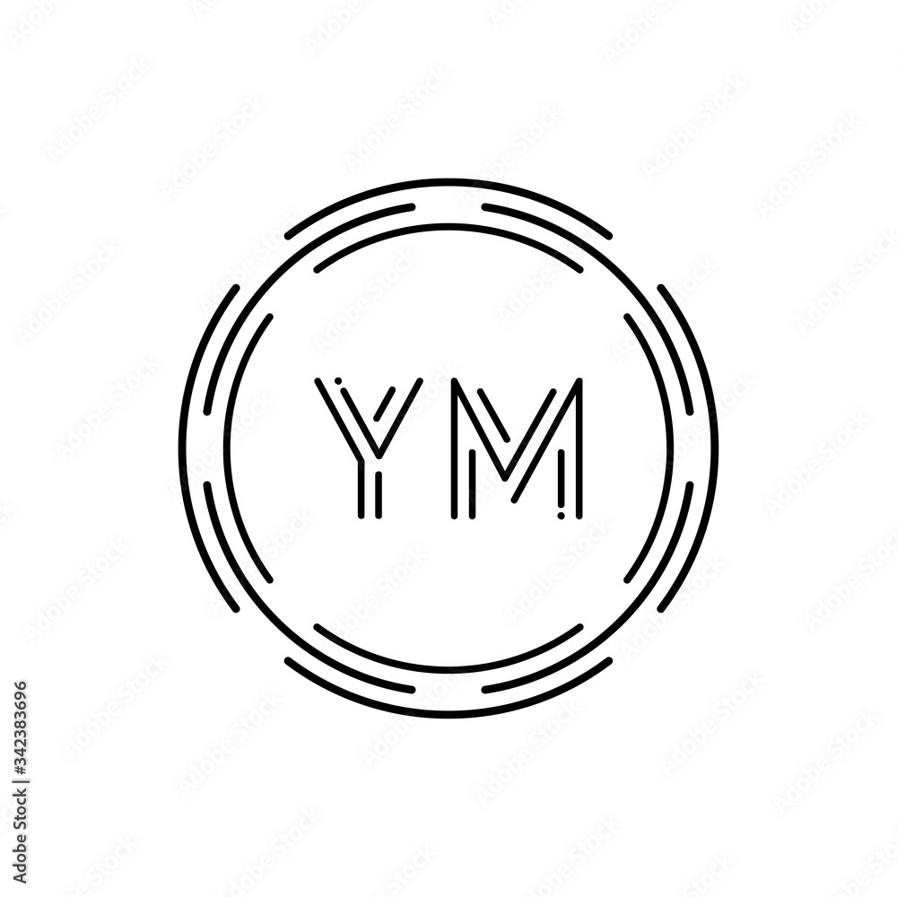 Initial YM Logo Design Vector Template. Creative Circle Letter YM Business Logo Vector Illustration Initial YM Logo Design Vector Template. Creative Circle Letter YM Business Logo Vector Illustration