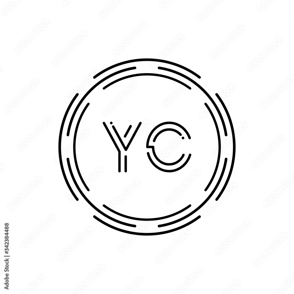 Initial YC Logo Design Vector Template. Creative Circle Letter YC Business Logo Vector Illustration Initial YC Logo Design Vector Template. Creative Circle Letter YC Business Logo Vector Illustration
