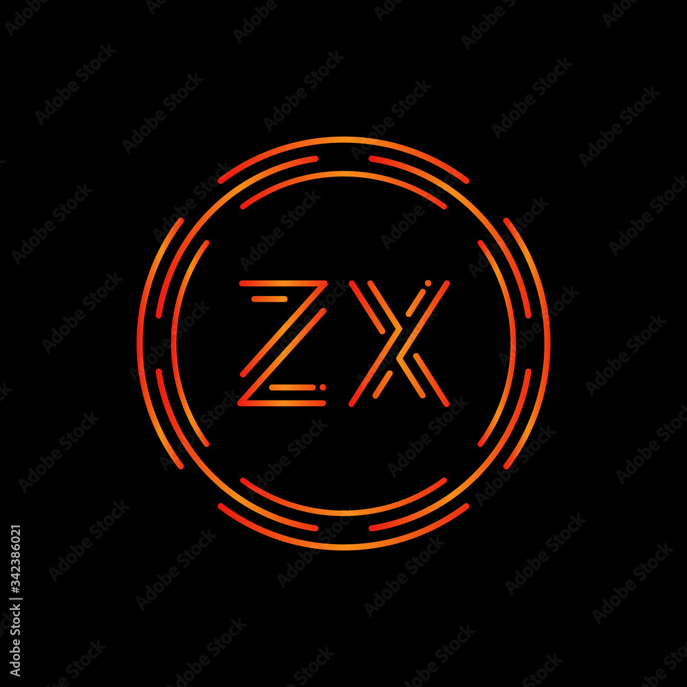 Initial ZX Logo Design Vector Template. Digital Circle Letter ZX Business Logo Vector Illustration Initial ZX Logo Design Vector Template. Digital Circle Letter ZX Business Logo Vector Illustration