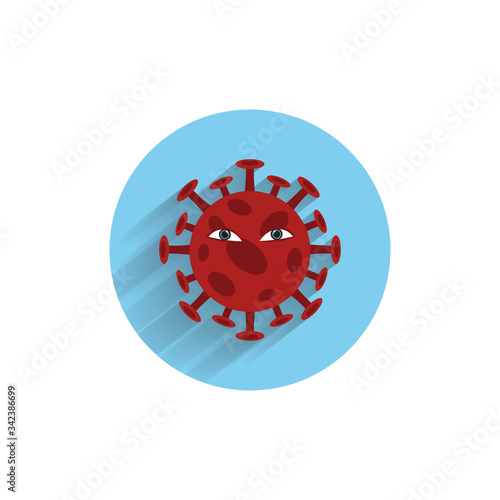 Coronavirus character. Coronavirus colorful flat icon with shadow. medical icon