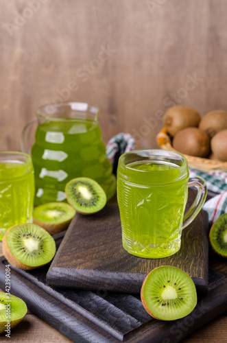 Kiwi drink in glass