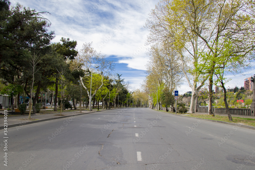 empty street and highway in quarantine 