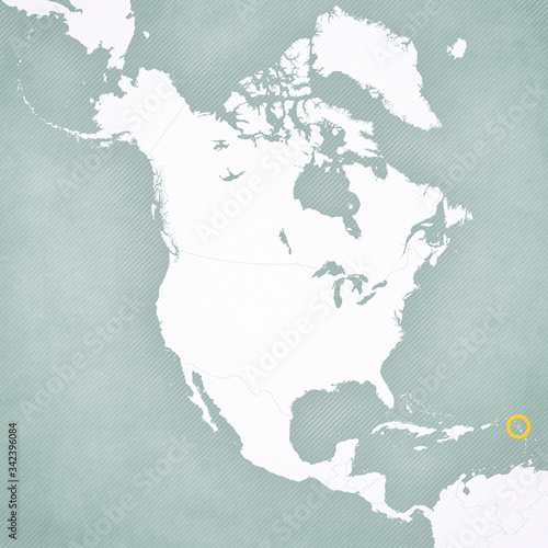 Map of North America - Guadeloupe