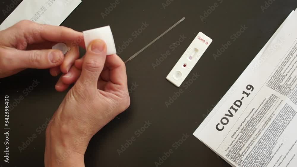 Rapid test covid 19. Test cassette and a kit of reagents for self