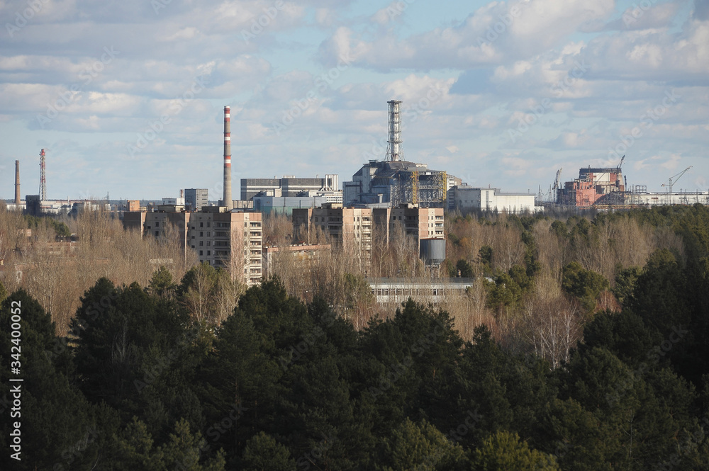 Ghost town Pripyat in Chernobyl zone
