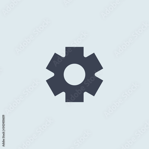 Wallpaper Mural Gear icon in flat style on blue white background. settings sign Torontodigital.ca