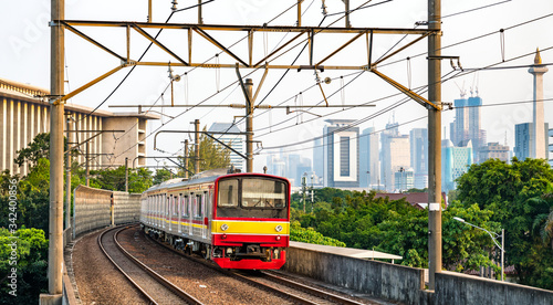 Commuter train in Jakarta, the capital of Indonesia