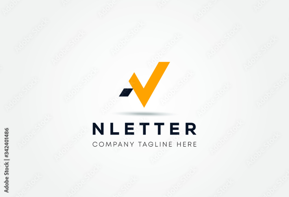 N letter with arrows. Vector design template elements for your application or corporate identity. N letter with arrows. Vector design template elements for your application or corporate identity.