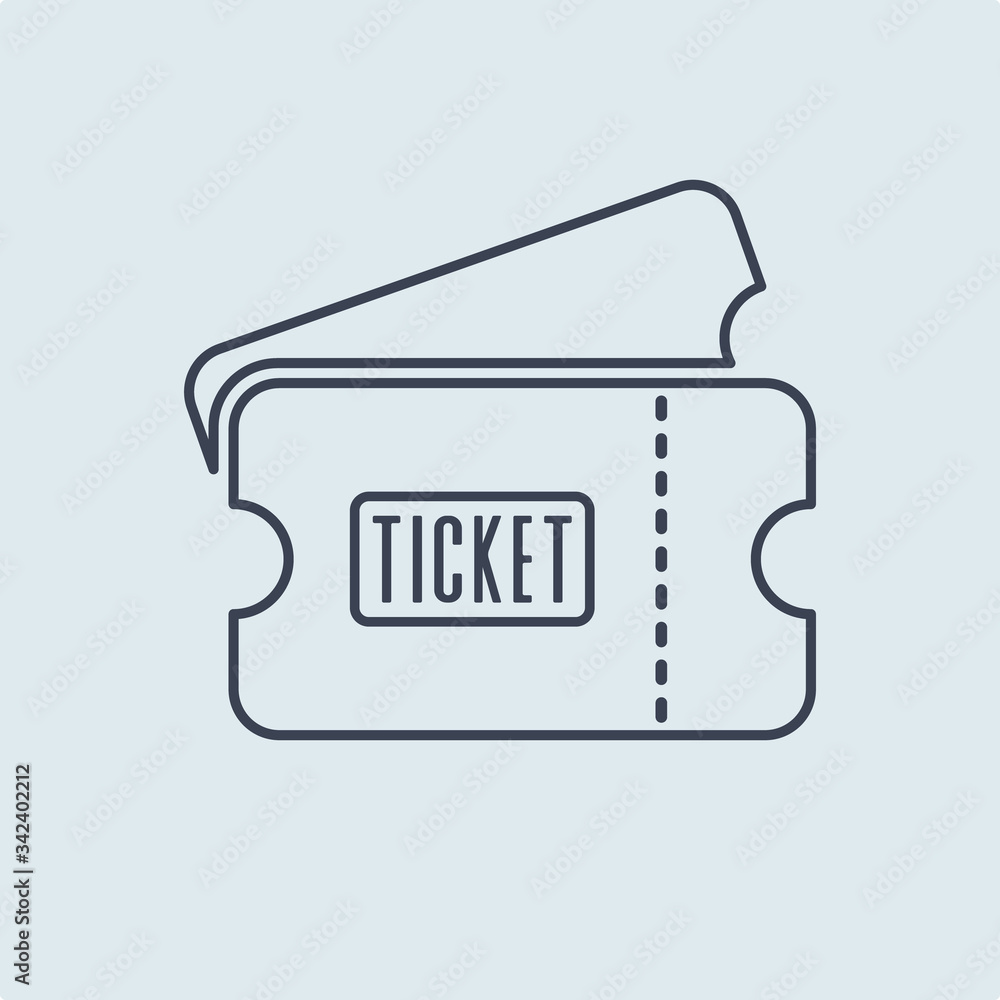 ticket icon. vector symbol in flat simple outline style ticket icon. vector symbol in flat simple outline style