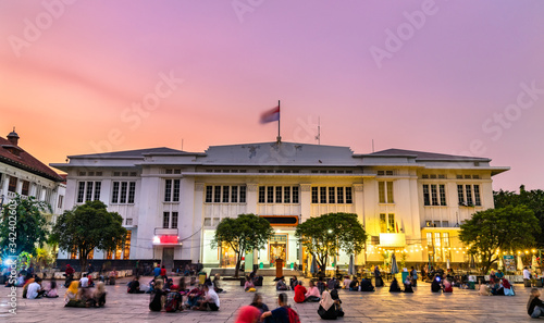Jakarta Kota Post Office, a Dutch colonial building in Jakarta, the capital of Indonesia photo