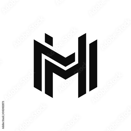 Letter HM, MH logo