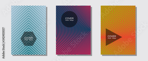 Halftone flat patterns abstract vector set.