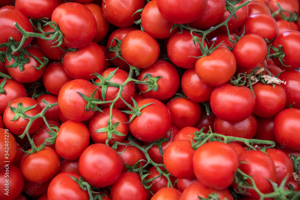 organic tomatoes in a market organic tomatoes in a market