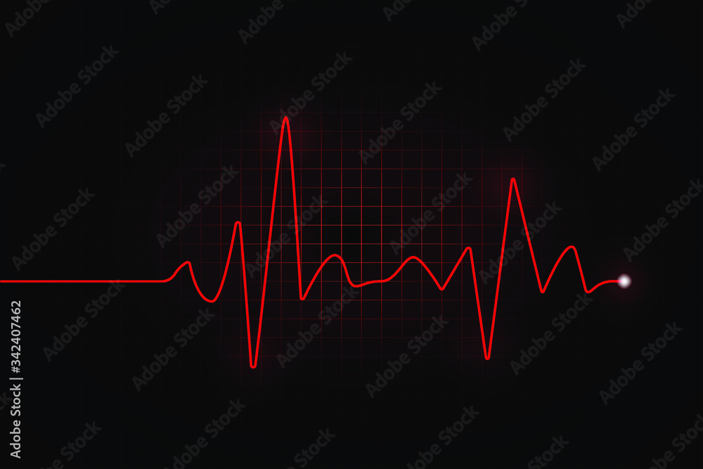Heart rate graph. Heart beat. Ekg icon wave. Stock vector illustration.