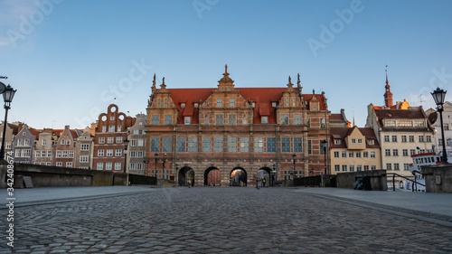 The Green Gate in the old town of Gdansk. Green gate is entrance to the Long Lane street and beginning of the Royal route in Gdansk