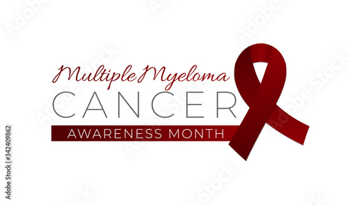 Multiple Myeloma Cancer Awareness Month Isolated Logo Icon Sign