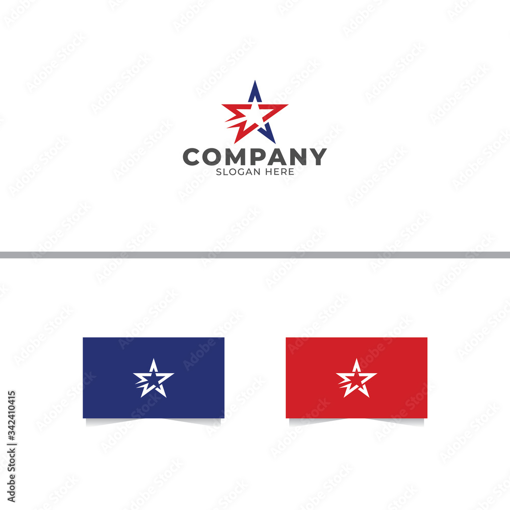 Obraz premium Arrow Rock star Logo Design Template