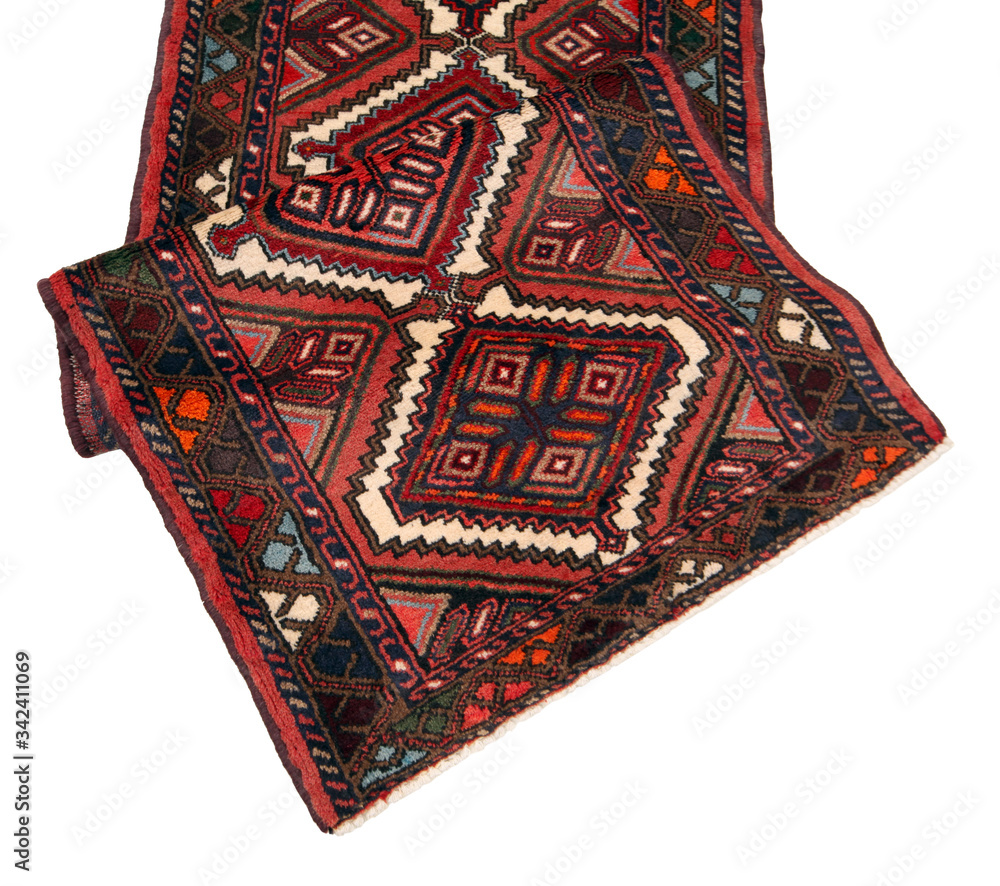 Old and modern Persian Colourful Arabesque and handmade carpet, rug gelim, and Gabbeh with the pattern.