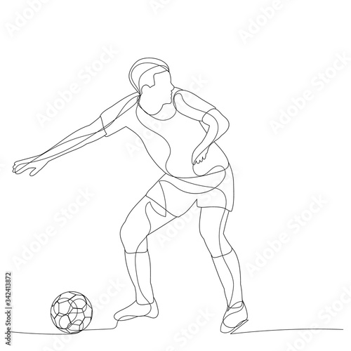 sketch of a soccer player with a ball