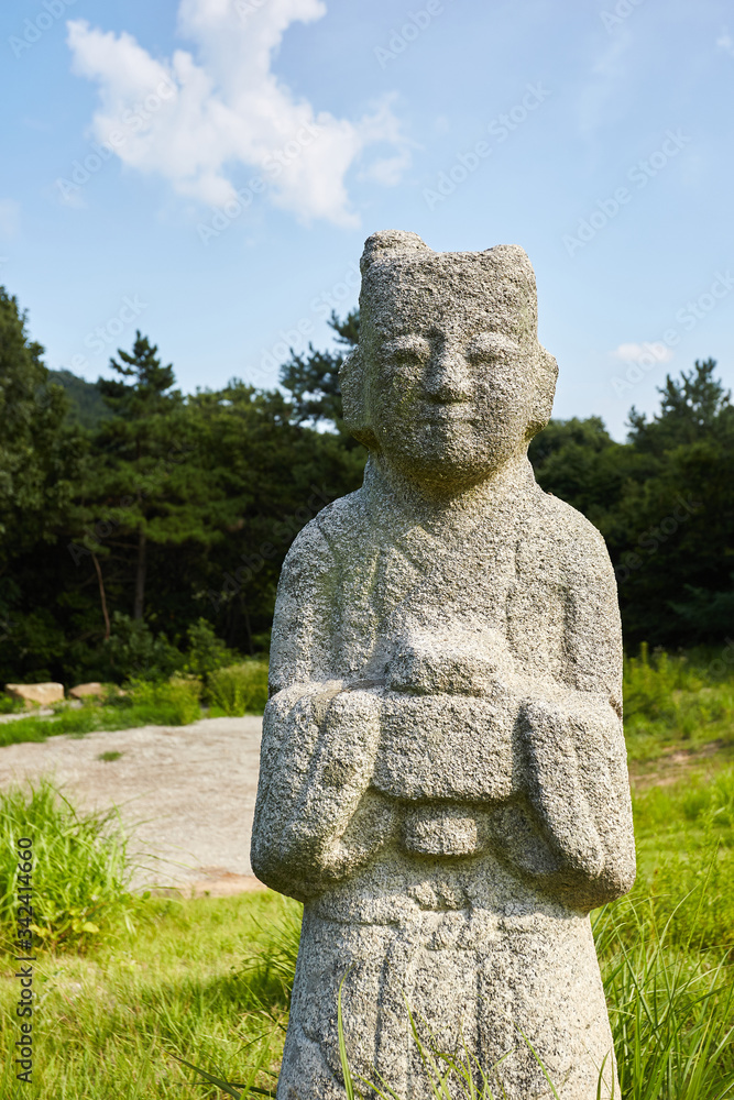Fototapeta premium An old stone statue in Korea.