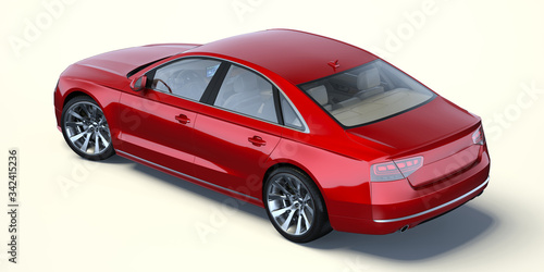 3D rendering of a brand-less generic concept car in studio environment