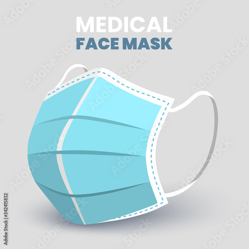 Medical face mask. Vector illustration.