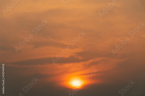 Scenic View Of Cloud sky Against At Sunset © Sitthipong