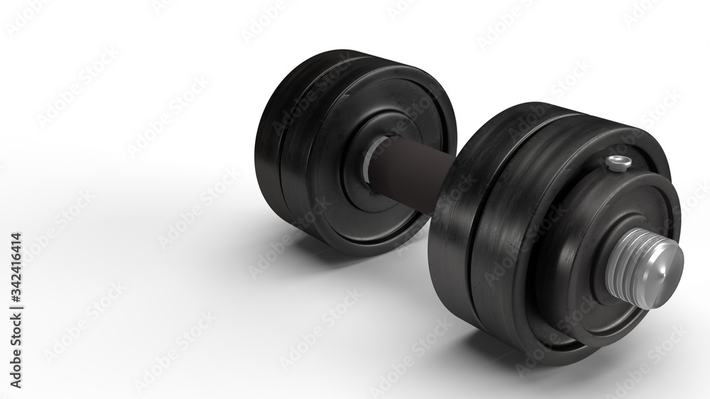 dumbbell on white background 3d rendering for sport content. dumbbell on white background 3d rendering for sport content.