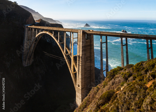 The Bixby Creek Bridge and Big Sur Coastline, Big Sur, California, USA