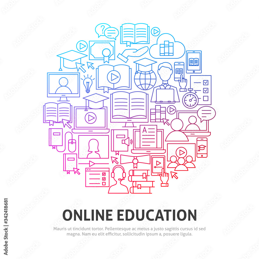 Online Education Circle Concept