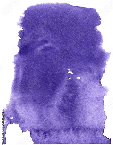 Purple lipstick or paint watercolor on a white background. photo