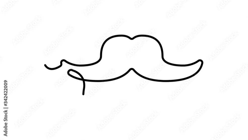 one line continuous drawing moustache one line continuous drawing moustache