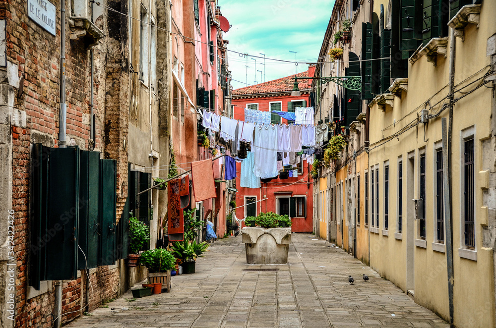 Clothes hanging to dry in Venice, Italy