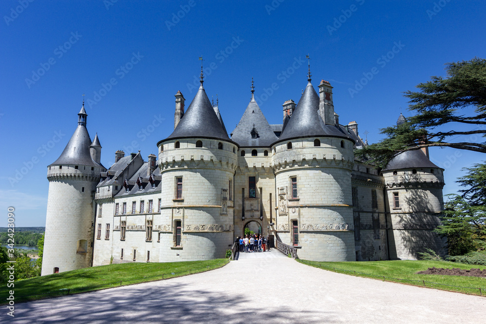 Chaumont castle and garden in Chaumont-sur-Loire in Loire valley (France)