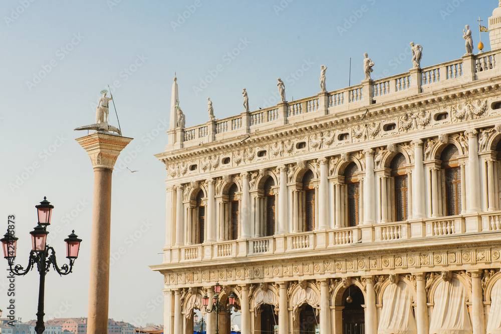 Venice baroque architecture san marco and touristic place doge. Venezia, Italy holidays.