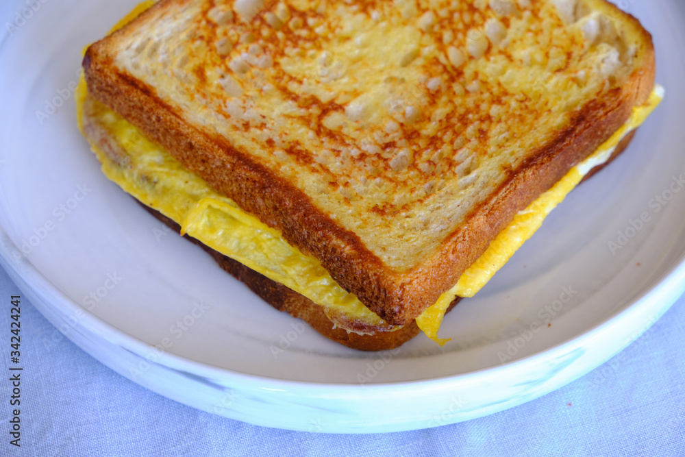 Homemade Japanese Egg Toast, Tasty Breakfast Homemade Japanese Egg Toast, Tasty Breakfast