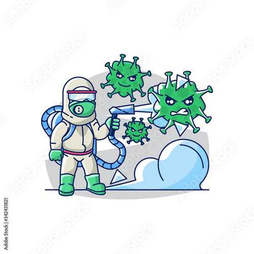 Illustration Vector Graphic of COVID-19 or Coronavirus Disinfectant Concept.. Goods for Healthy or Medical Posters and Presentations.. © Delicious Project