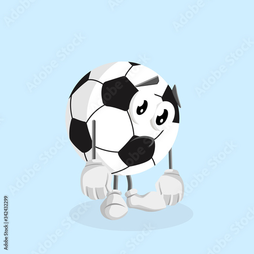 Ball Logo mascot sad pose in flat design style vector illustration for your mascot branding.