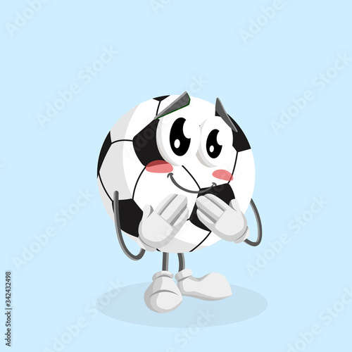 Ball Logo mascot ashamed pose in flat design style vector illustration for your mascot branding.