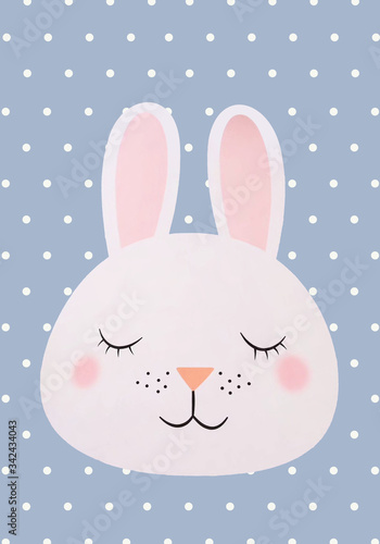 Cute bunny. Image of children's subjects. Modern graphics