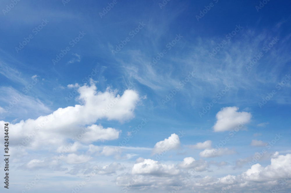 Fototapeta premium Blue sky background with white clouds 
