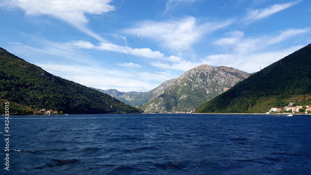 View of the Boka Kotorska bay, Montenegro